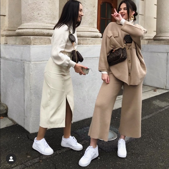 Zara knit oversized wool blend coat blogger - Picture 12 of 16